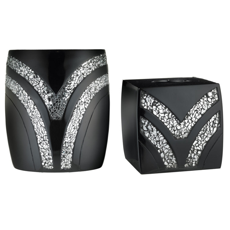 Mercer41 Channce 6 Piece Black/Silver Bathroom Accessory Set & Reviews